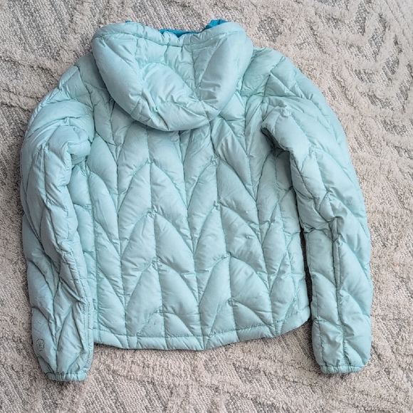 Outdoor Research Women's Light Aqua Hooded Puffer Jacket - Picture 5 of 17